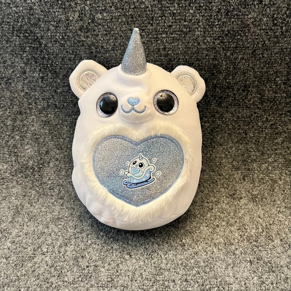 Zuru Rainbocorns Sparkle Heart Surprise Series 2 White Polar Bear Unicorn Plush